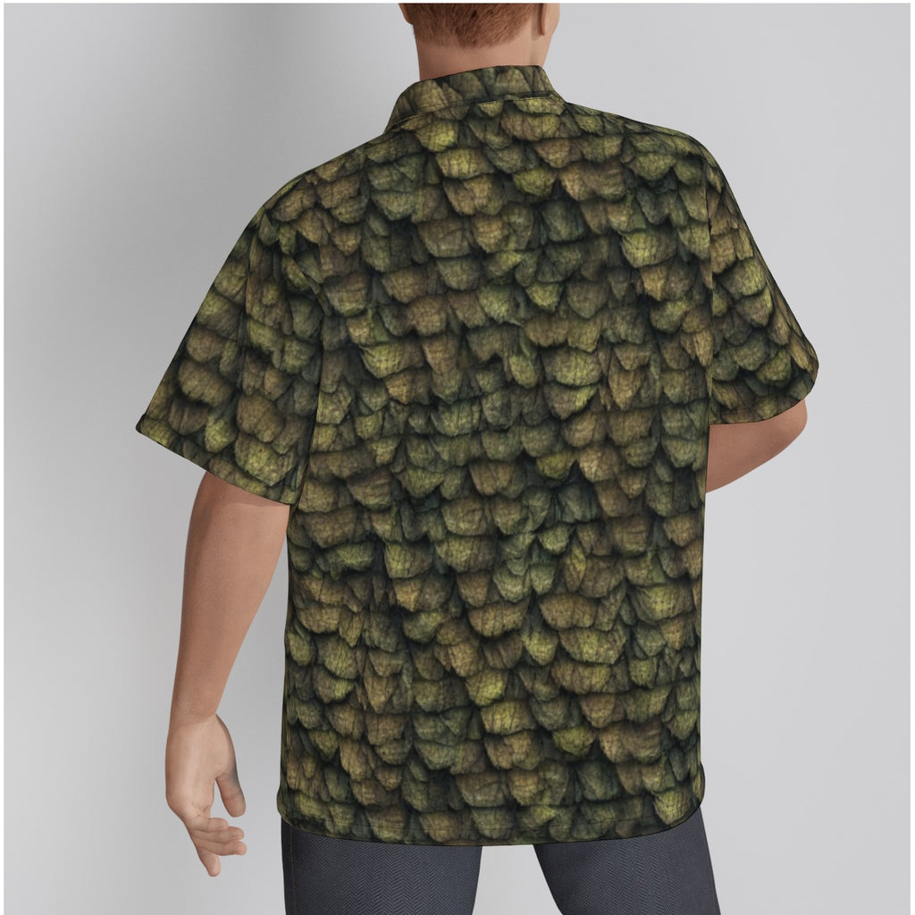 16 Camo Hawaiian Shirt With Button Closure