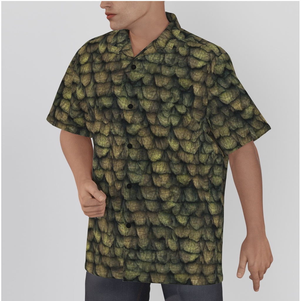 16 Camo Hawaiian Shirt With Button Closure