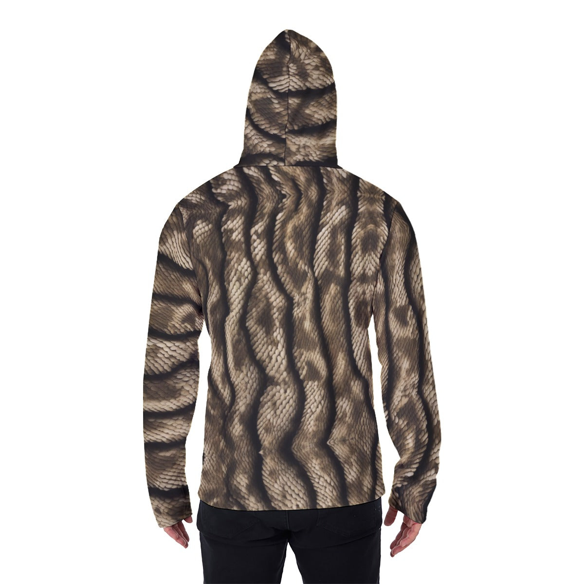 13 Brown Camo Pullover Hoodie With Mask